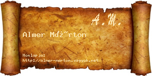Almer Márton névjegykártya