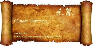 Almer Márton névjegykártya