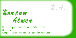 marton almer business card